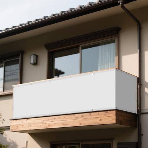 Sonnensegel Wasserabweisend 120 x 450 cm Rechteckig Wasserdicht 98% UV Schutz Beschattungsnetz Sonnencreme inkl Befestigungsseile für Draußen Patio Terrasse Camping, Weiß Sonnensegel Wasserabweisend 120 x 450 cm Rechteckig Wasserdicht 98% UV Schutz Beschattungsnetz Sonnencreme inkl Befestigungsseile für Draußen Patio Terrasse Camping, Weiß von ZZGZZG