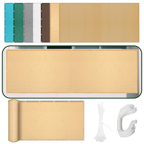 Sonnensegel mit Ösen 539 x 589 cm Rechteckig Atmungsaktiv 98% UV Schutz Schattierungsnetz Mesh Tarp mit Ösen Und Befestigungsseile für Balkon Camping Terrasse Pergola, Creme Farben Sonnensegel mit Ösen 539 x 589 cm Rechteckig Atmungsaktiv 98% UV Schutz Schattierungsnetz Mesh Tarp mit Ösen Und Befestigungsseile für Balkon Camping Terrasse Pergola, Creme Farben von ZZGZZG