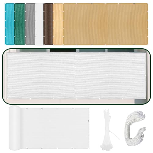 Sonnensegel mit Ösen 539 x 593 cm Rechteckig Atmungsaktiv 98% UV Schutz Schattierungsnetz Mesh Tarp mit Ösen Und Befestigungsseile für Balkon Camping Terrasse Pergola, Weiß Sonnensegel mit Ösen 539 x 593 cm Rechteckig Atmungsaktiv 98% UV Schutz Schattierungsnetz Mesh Tarp mit Ösen Und Befestigungsseile für Balkon Camping Terrasse Pergola, Weiß von ZZGZZG