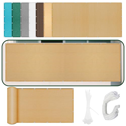 Sonnensegel mit Ösen 552 x 606 cm Rechteckig Atmungsaktiv 98% UV Schutz Schattierungsnetz Mesh Tarp mit Ösen Und Befestigungsseile für Balkon Camping Terrasse Pergola, Sandgelb Sonnensegel mit Ösen 552 x 606 cm Rechteckig Atmungsaktiv 98% UV Schutz Schattierungsnetz Mesh Tarp mit Ösen Und Befestigungsseile für Balkon Camping Terrasse Pergola, Sandgelb von ZZGZZG