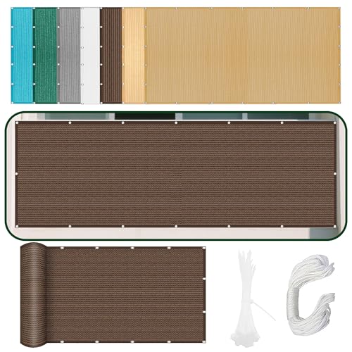 Sonnensegel mit Ösen 559 x 606 cm Rechteckig Atmungsaktiv 98% UV Schutz Schattierungsnetz Mesh Tarp mit Ösen Und Befestigungsseile für Balkon Camping Terrasse Pergola, braun Sonnensegel mit Ösen 559 x 606 cm Rechteckig Atmungsaktiv 98% UV Schutz Schattierungsnetz Mesh Tarp mit Ösen Und Befestigungsseile für Balkon Camping Terrasse Pergola, braun von ZZGZZG