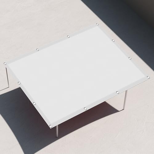 Wasserdicht Sonnensegel 2.4 x 7 m Rechteckig Wasserdicht 98% UV Schutz Sonnenschutzdach Segeltuch Pergola mit Spannseilen mit Ösen für Draußen Patio Terrasse Camping, Weiß von ZZGZZG