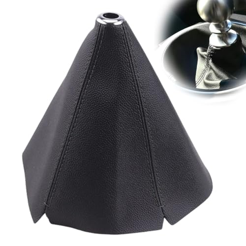Auto-Schalthebelabdeckung, Schwarze PU-Leder-Schalthebel-Staubschutzhülle, Schaltknauf-Tasche, Universal-Schaltknauf-Griffschutz für Die Meisten Auto schaltknauf schaltknüppel fiat freemont（Schwarz） von ZZHBOO