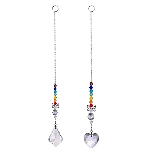 ZZHBOO 2 Stück Sonnenfänger Kristall Regenbogen Maker Glas Fensterdekoration Kristall für Zuhause, Garten, Fenster, Gartendeko von ZZHBOO