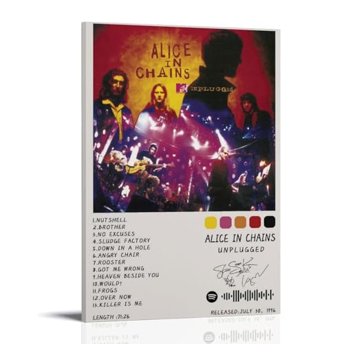 ZZHCMP Album, Motiv: Unplugged Alice in Ketten, Leinwand-Poster, Wohnzimmer-Dekoration, Schlafzimmer und Büro, Antifouling, wasserdicht, feuchtigkeitsbeständig, Jugendgeschenk, Rahmenstil, 50 x 75 cm ZZHCMP Album, Motiv: Unplugged Alice in Ketten, Leinwand-Poster, Wohnzimmer-Dekoration, Schlafzimmer und Büro, Antifouling, wasserdicht, feuchtigkeitsbeständig, Jugendgeschenk, Rahmenstil, 50 x 75 cm von ZZHCMP
