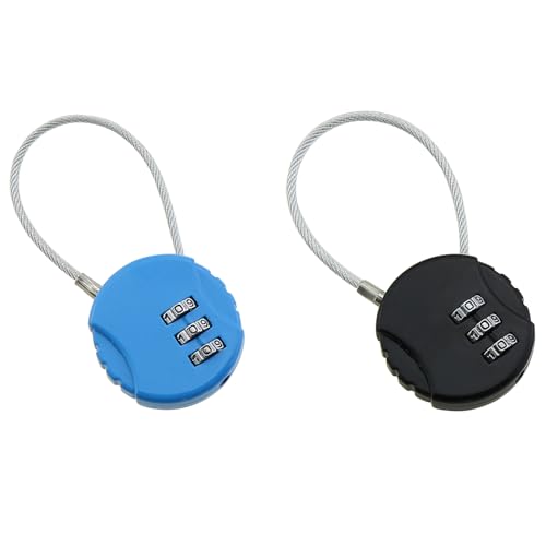 ZZHXSM 2er-Pack 3-stellige Zahlenschlösser – wasserdichte Outdoor-Vorhängeschlösser – Mini-Kombinationsgepäckschlösser für Schulspinde, Rucksäcke, Reise-Toolbox-Aufbewahrung – Blau + Schwarz ZZHXSM 2er-Pack 3-stellige Zahlenschlösser – wasserdichte Outdoor-Vorhängeschlösser – Mini-Kombinationsgepäckschlösser für Schulspinde, Rucksäcke, Reise-Toolbox-Aufbewahrung – Blau + Schwarz von ZZHXSM