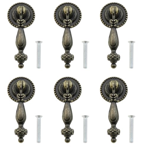 ZZHXSM 6-teilige Griffe in Tropfenform im Retro-Stil, klassische dekorative Griffe für Schubladen, Kommoden, Kleiderschränke, bronzefarben ZZHXSM 6-teilige Griffe in Tropfenform im Retro-Stil, klassische dekorative Griffe für Schubladen, Kommoden, Kleiderschränke, bronzefarben von ZZHXSM