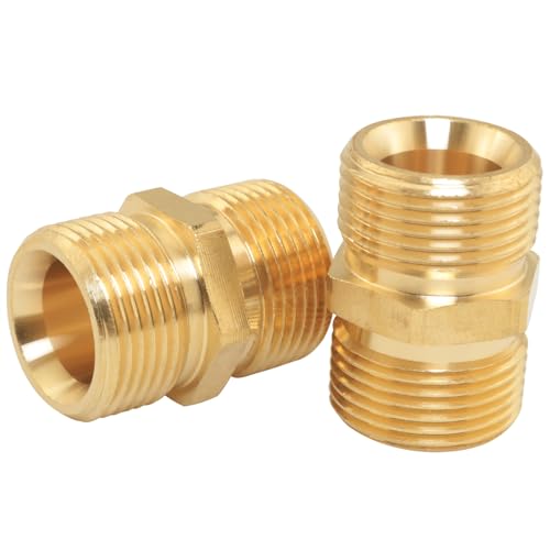 ZZHXSM Hochdruckreiniger-Schlauchverbinder M22, 14 mm Innendurchmesser, Außengewinde, 5000 PSI, robuster Messingschlauchverlängerungsadapter ZZHXSM Hochdruckreiniger-Schlauchverbinder M22, 14 mm Innendurchmesser, Außengewinde, 5000 PSI, robuster Messingschlauchverlängerungsadapter von ZZHXSM