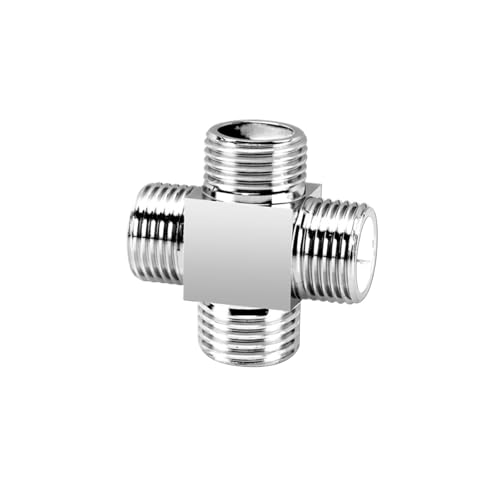 4" Messing Wassersplitter Ventil, Galvanischer Wasserhahnumsteller Mit Gewindeanschlüssen, Kompatibel Mit Eckventilen Und Wasserhahneinlassrohren, Einfache Installation(Four-way valve-1) von ZZHYTANG