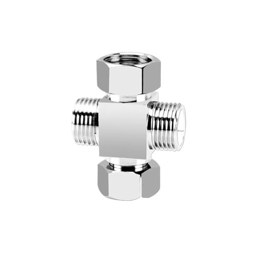 4" Messing Wassersplitter Ventil, Galvanischer Wasserhahnumsteller Mit Gewindeanschlüssen, Kompatibel Mit Eckventilen Und Wasserhahneinlassrohren, Einfache Installation(Four-way valve-3) von ZZHYTANG