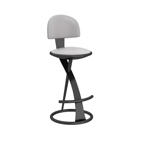 ZZHYTANG Barhocker Dauerhaft Robust Bequem Ergonomisches Design Schmiedearbeiten Weinlese Barstuhl for Die Heimische Küche(Schwarz,Seat Height 65 cm) von ZZHYTANG