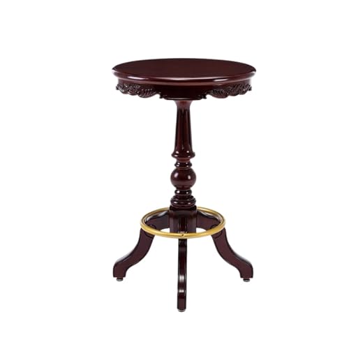 ZZHYTANG Bartisch Hocker Set, Massivholz Im Amerikanischen Stil Ergonomisches Komfortables Luxus-Retro-Leder Hochstühle Mit Hoher Rückenlehne(A) von ZZHYTANG