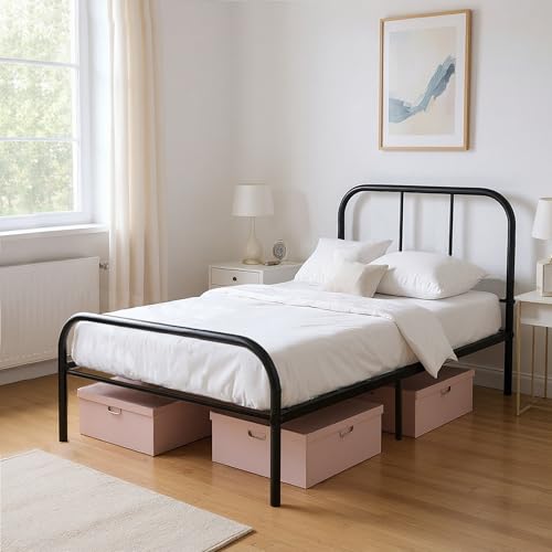 ZZINOKE Bettgestell 90 x 190 cm, mit Kopf und Fußteil, geeignet für Schlafzimmer, Gästezimmer, Stauraum unter dem Bett, Einzelbett, Schwarz ZZINOKE Bettgestell 90 x 190 cm, mit Kopf und Fußteil, geeignet für Schlafzimmer, Gästezimmer, Stauraum unter dem Bett, Einzelbett, Schwarz von ZZINOKE