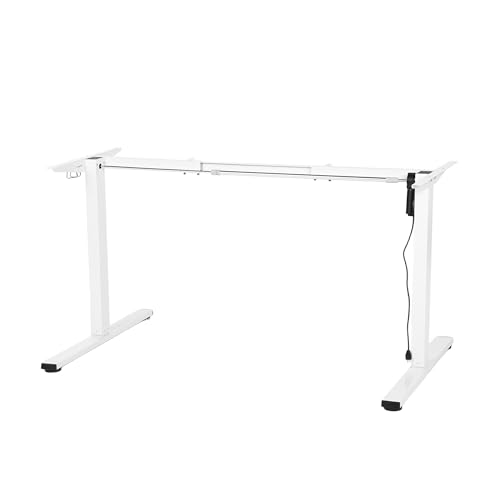 ZZINOKE Elektrisches Schreibtischgestell, Ohne Schreibtischplatte, Höhenverstellbarer Schreibtisch, geeignet für Schreibtische 110–160 cm, mit 2-Gang-Speichereinstellung und USB-Ladedesign, Weiß von ZZINOKE