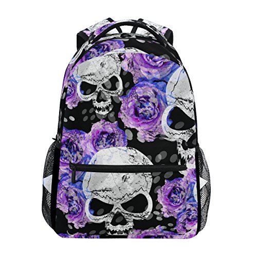 zzkko Day Of The Dead Sugar Skull Blume Rucksäcke College School Book Bag Travel Wandern Camping Tagesrucksack von ZZKKO