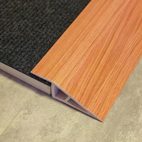 1M Übergangsprofil Selbstklebend für Parkett- und Laminatböden,Abdeckleiste,Vinyl Übergangsschiene Abschlussprofil,Schwellenübergang streifen,Bodenleiste, Niveau &höhenAusgleichsprofil,Teppichschienen von ZZLQIAN