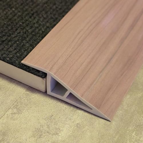 1M Übergangsprofil Selbstklebend für Parkett- und Laminatböden,Abdeckleiste,Vinyl Übergangsschiene Abschlussprofil,Schwellenübergang streifen,Bodenleiste, Niveau &höhenAusgleichsprofil,Teppichschienen von ZZLQIAN