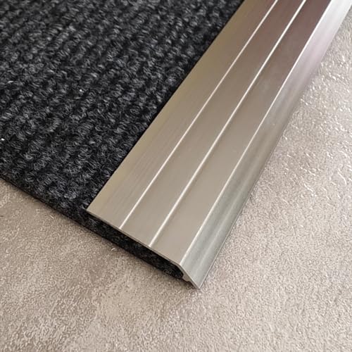 Höhenausgleichsprofil | 2 Stück 90×3cm Abschluss Übergangsprofil | FußBoden Leiste | Anpassungsprofil | Abdeckleiste | Höhen-ausgleich 3-5mm | Eloxiert Alu Boden Übergangsschiene von ZZLQIAN