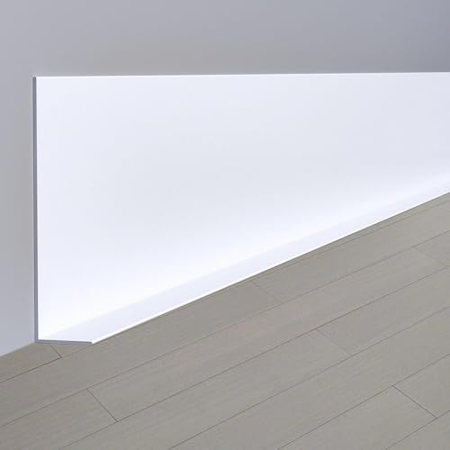 ZZLQIAN Weichsockelleiste Selbstklebend PVC 60x20mm - 6 Meter Wandleisten Faltbar Sockelleiste Zierleiste Zierleiste für Bodenbelag Weiß von ZZLQIAN