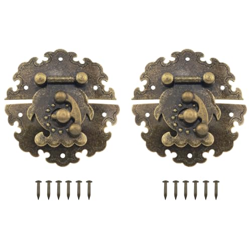ZZLZX Antike, dekorative Holzschnallen, 12 Nägel, Geschenk, Weinkiste, Paneelschnallen mit Nägeln, 5,1 x 4,8 x 2,3 cm, für Schmuck, Handwerk, Vogelhäuser, Spielzeughäuser, 2 Stück ZZLZX Antike, dekorative Holzschnallen, 12 Nägel, Geschenk, Weinkiste, Paneelschnallen mit Nägeln, 5,1 x 4,8 x 2,3 cm, für Schmuck, Handwerk, Vogelhäuser, Spielzeughäuser, 2 Stück von ZZLZX