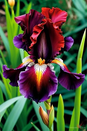 Lebende Pflanzen,2024 Winterhart pflanzen,Mehrjährige Blumenzwiebel ist winterhart,Mysteriöse magische Glühbirne-10 Schwertlilie Zwiebeln-H von ZZNCHH