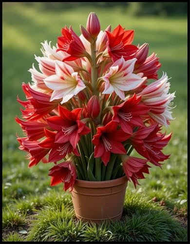 Mysteriöse magische Glühbirne,2024 Winterhart pflanzen,Mehrjährige Blumenzwiebel ist winterhart, Lebende Pflanzen,Beautiful-1Amaryllis blumenzwiebel-B von ZZNCHH