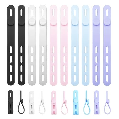 Neu Silikon Kabelbinder Wiederverwendbar cable organizer Kabel Organizer für Heim und Reiseladekabel Audiokabel Netzwerkkabel (10) von ZZOZZ