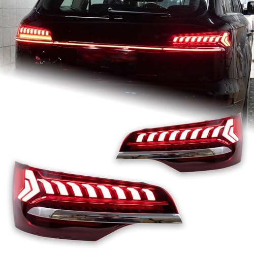 ZZPENGMB Auto Rückleuchten Rücklicht für Audi Q7 2006-2009 2010 2011 2012 2013 2014 2015, Auto Rücklicht Komplettsets Montage Bremslicht Blinker Links Rechts Zubehör,2010-2015 von ZZPENGMB