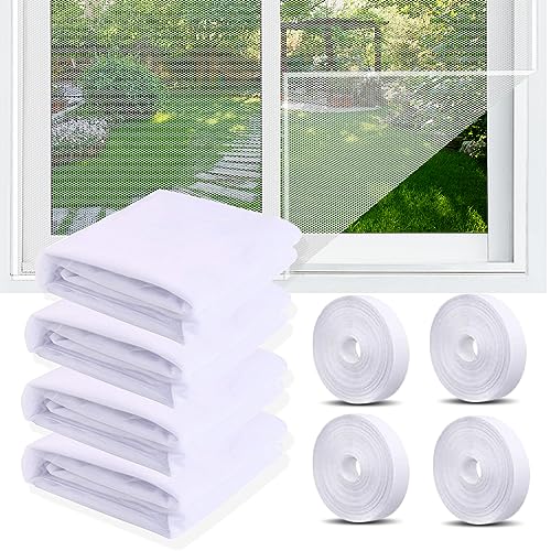 4 Stück Moskitonetze Fenster, 150x130cm Fliegengitter Fenster mit 4 Rollen Selbstklebend, Zuschneidbar Mückenschutz Fenster, Unsichtbares Fenstergitter für Schützen die Familie vor Insekten (D-CSB-5H) 4 Stück Moskitonetze Fenster, 150x130cm Fliegengitter Fenster mit 4 Rollen Selbstklebend, Zuschneidbar Mückenschutz Fenster, Unsichtbares Fenstergitter für Schützen die Familie vor Insekten (D-CSB-5H) von ZZRSYJ