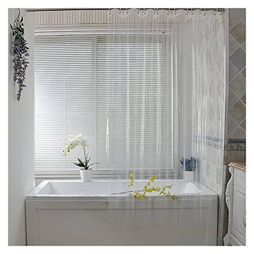 ZZSRJ Transparente Duschvorhang wasserdichte Weiße Kunststoff Home Bad Duschvorhang (Color : White, Größe : 180x200CM) von ZZSRJ