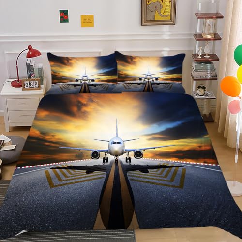 ZZTBQ - Bettwäsche Set 155x220 - Kinder Bettwäsche Set - Flugzeug Modern Luftfahrt Flugzeug - Bettbezug und Kissenbezug für Kinder Jungen Mädchen Jugend Schlafzimmer ZZTBQ - Bettwäsche Set 155x220 - Kinder Bettwäsche Set - Flugzeug Modern Luftfahrt Flugzeug - Bettbezug und Kissenbezug für Kinder Jungen Mädchen Jugend Schlafzimmer von ZZTBQ