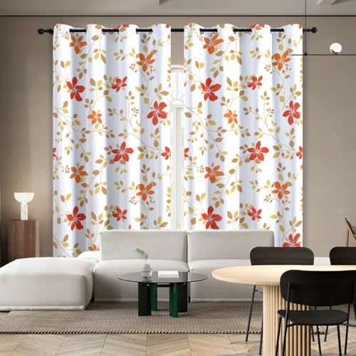 ZZTBQ Rot Blumen Muster Thermovorhang mit Ösen Wildblumen Bemalt Pflanze2er Set H 158 x B 106 cm Verdunkelungsvorhang Kurz Vorhang Natur Bauernhaus gegen Kälte ZZTBQ Rot Blumen Muster Thermovorhang mit Ösen Wildblumen Bemalt Pflanze2er Set H 158 x B 106 cm Verdunkelungsvorhang Kurz Vorhang Natur Bauernhaus gegen Kälte von ZZTBQ