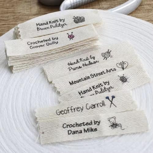20–200 Stück Individuelle Kleidungsetiketten – Personalisierte Nähetiketten Aus Baumwolle, Bügeletiketten For Handgefertigte Artikel Mit DIY-Muster, Logo Und Text (15 X 70 mm) von ZZTINGC