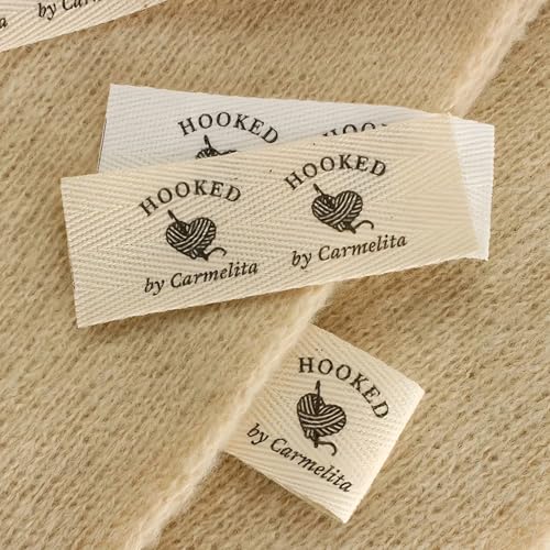 20–200 Stück Personalisierte Nähetiketten, Baumwoll-Twill-Etiketten, Handgefertigte Etiketten Mit Text Oder Logo, DIY-Strickdekoration, Nähzubehör(20 * 60mm) von ZZTINGC