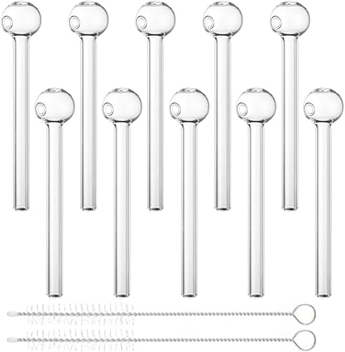 Glaspfeife Crackpfeife ölpfeife Oil Pipe Glas Pipe Glass Pipe Rig Crystal (10, Transparent) von ZZTTLE