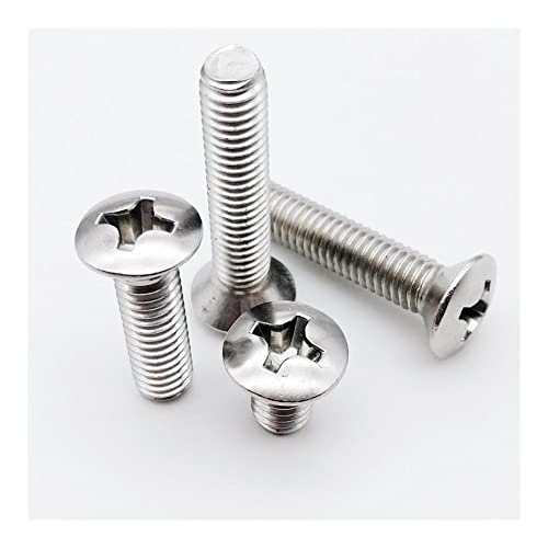 ZZTWER 10/50pcs. M2 M2,5 M3 M4 M5 M6 GB820 DIN966 A2-70 304 Edelstahlkreuz angehobener Kopf halber ovaler Schraubbolzen Schrauben (Length : 45mm, Größe : 10pcs M4) von ZZTWER