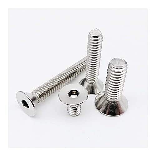 ZZTWER 10/50pcs. UNC US 2# -56 4# -40 6# -32 8# -32 10# -24 304 A2 Edelstahl-Sechskant-Sechskant-Buchse Flacher Senkkopfschraube Bolzen Schrauben (Length : 3/4", Größe : 10pcs 10-24) von ZZTWER