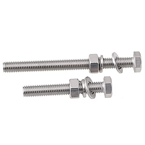 ZZTWER 2 stücke 304. Edelstahl Äußere Sechskantschraube Schraubenmutter Set Große Schraube in voller Länge M12 M14 M16. Schrauben (Length : 160mm, Größe : M14) von ZZTWER