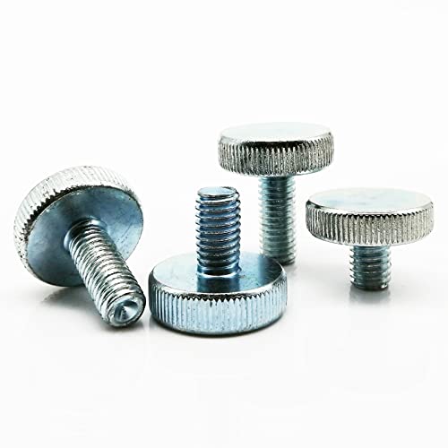 ZZTWER M3 M4 M5 M6 M8 M10 DIN653 GB835 Kohlenstoffstahl Knurl flach Kopf Hand festziehen Daumenschraube Bolzen einstellen Daumenschrauben TOOLLESS Schrauben (Length : 5mm, Größe : M4 (5pcs)) von ZZTWER