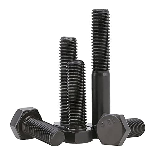 ZZTWER M6-M16 DIN933 Schwarze Außige Sechskantkopfschrauben Äußere Sechskantkopfkappe Schrauben Bolzen Hohe Zugklasse 12.9 Legierungsstahl Schrauben (Length : 200mm-HT, Größe : M14(1pcs)) von ZZTWER