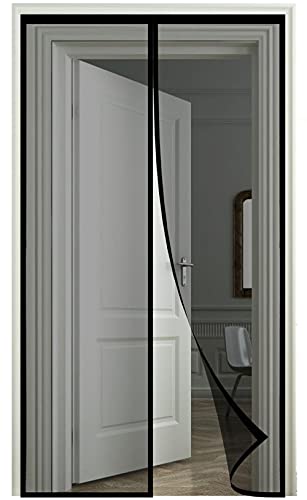 Magnetisches Fliegengitter für Tür，85x210cm (33.46x82.67in) Insektenschutz Balkontür ，Magnet Automatisch Verschließen，Robuster Netzvorhang Halten Sie Fehler Fern,Lässt Frische Luft Herein-Schwarz von ZZUU