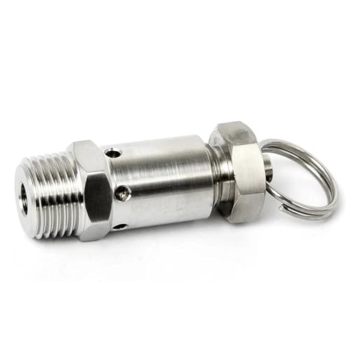 Mini-Überdruckventil 1/4" 1/2" Außengewinde SS304 Auslassventile Edelstahl Mini-Entlüftungsventile(1I4inch 123g,N-PT_6B-AR) von ZZWFMW
