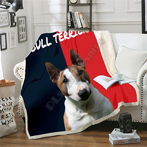 Kuscheldecke Flauschig Schwarzer Bullterrier, Warme Flanell Fleecedecke Wohndecke Sofadecke, Weiche Plüsch Decke Blanket Für Kinder Erwachsene, Wendedecke Wolldecke Tagesdecke 220x240 XXL von ZZXHG