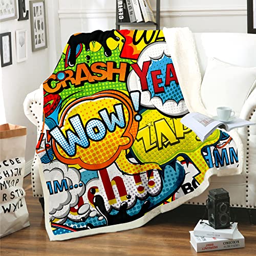 Kuscheldecke Flauschige 150x200 XL Farbslogan für Kinder, Weiche Plüsch Decke für Kinder Adulte, Warm Flanell Fleecedecke Wendedecke Wohndecke für Bett, Wolldecke Sofadecke Tagesdecke von ZZXHG