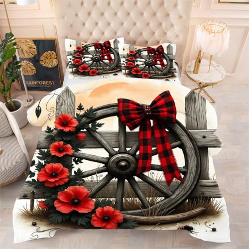 ZZXHG All Season 3D Druck Bettdecke Hautfreundlich - Rote Schleife, XXL Bettdecken Set mit 2 Kissenhüllen 80x80 cm für Paare, 220x240 cm, Maschinenwaschbar ZZXHG All Season 3D Druck Bettdecke Hautfreundlich - Rote Schleife, XXL Bettdecken Set mit 2 Kissenhüllen 80x80 cm für Paare, 220x240 cm, Maschinenwaschbar von ZZXHG