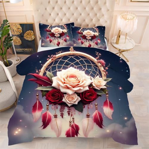 ZZXHG All Season 3D Druck Bettdecke Weich - Rosen-TraumfäNger, Bettdecken Set mit 2 Kissenhüllen 80x80 cm für Erwachsene, 155x220 cm, Atmungsaktiv ZZXHG All Season 3D Druck Bettdecke Weich - Rosen-TraumfäNger, Bettdecken Set mit 2 Kissenhüllen 80x80 cm für Erwachsene, 155x220 cm, Atmungsaktiv von ZZXHG