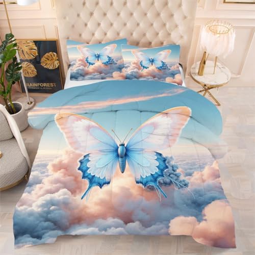 ZZXHG Atmungsaktiv 3D Druck Bettdecke Weich - Bunte Schmetterlinge, Bettwaren Set mit 2 Kissenhüllen 80x80 cm für Gästebetten und Jugendzimmer 135x200 cm ZZXHG Atmungsaktiv 3D Druck Bettdecke Weich - Bunte Schmetterlinge, Bettwaren Set mit 2 Kissenhüllen 80x80 cm für Gästebetten und Jugendzimmer 135x200 cm von ZZXHG