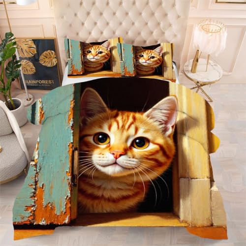 ZZXHG Atmungsaktiv 3D Druck Bettdecke Weich - Gelbe Katze, Bettwaren Set mit 2 Kissenhüllen 80x80 cm für Gästebetten und Jugendzimmer 135x200 cm ZZXHG Atmungsaktiv 3D Druck Bettdecke Weich - Gelbe Katze, Bettwaren Set mit 2 Kissenhüllen 80x80 cm für Gästebetten und Jugendzimmer 135x200 cm von ZZXHG