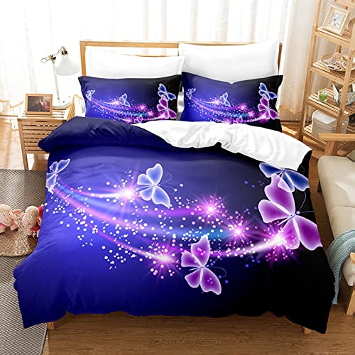 ZZXHG Bettwäsche 135x200 Mikrofaser 2teilig Lila 3D-Schmetterling, Bettbezug 135 x 200 2er Set mit 80x80 cm Kissenbezug, Kinderbettwäsche Für Einzelbett mit Reißverschluss ZZXHG Bettwäsche 135x200 Mikrofaser 2teilig Lila 3D-Schmetterling, Bettbezug 135 x 200 2er Set mit 80x80 cm Kissenbezug, Kinderbettwäsche Für Einzelbett mit Reißverschluss von ZZXHG