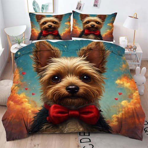 ZZXHG Bettwäsche 155x220 Hund mit Roter Fliege, Weich Mikrofaser Kinderbettwäsche Set Jungen Mädchen Einzelbett, Bettbezug Set mit Reißverschluss und 2 Kissenbezug 80x80 cm ZZXHG Bettwäsche 155x220 Hund mit Roter Fliege, Weich Mikrofaser Kinderbettwäsche Set Jungen Mädchen Einzelbett, Bettbezug Set mit Reißverschluss und 2 Kissenbezug 80x80 cm von ZZXHG